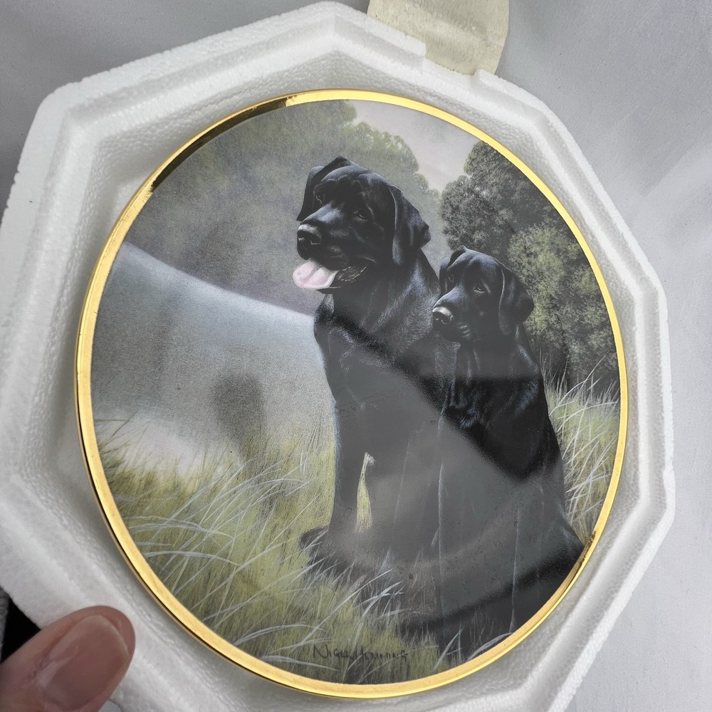 Sporting Companions Franklin Mint Plate by Nigel Hemming Labrador Dog Lab COA - Picture 2 of 7
